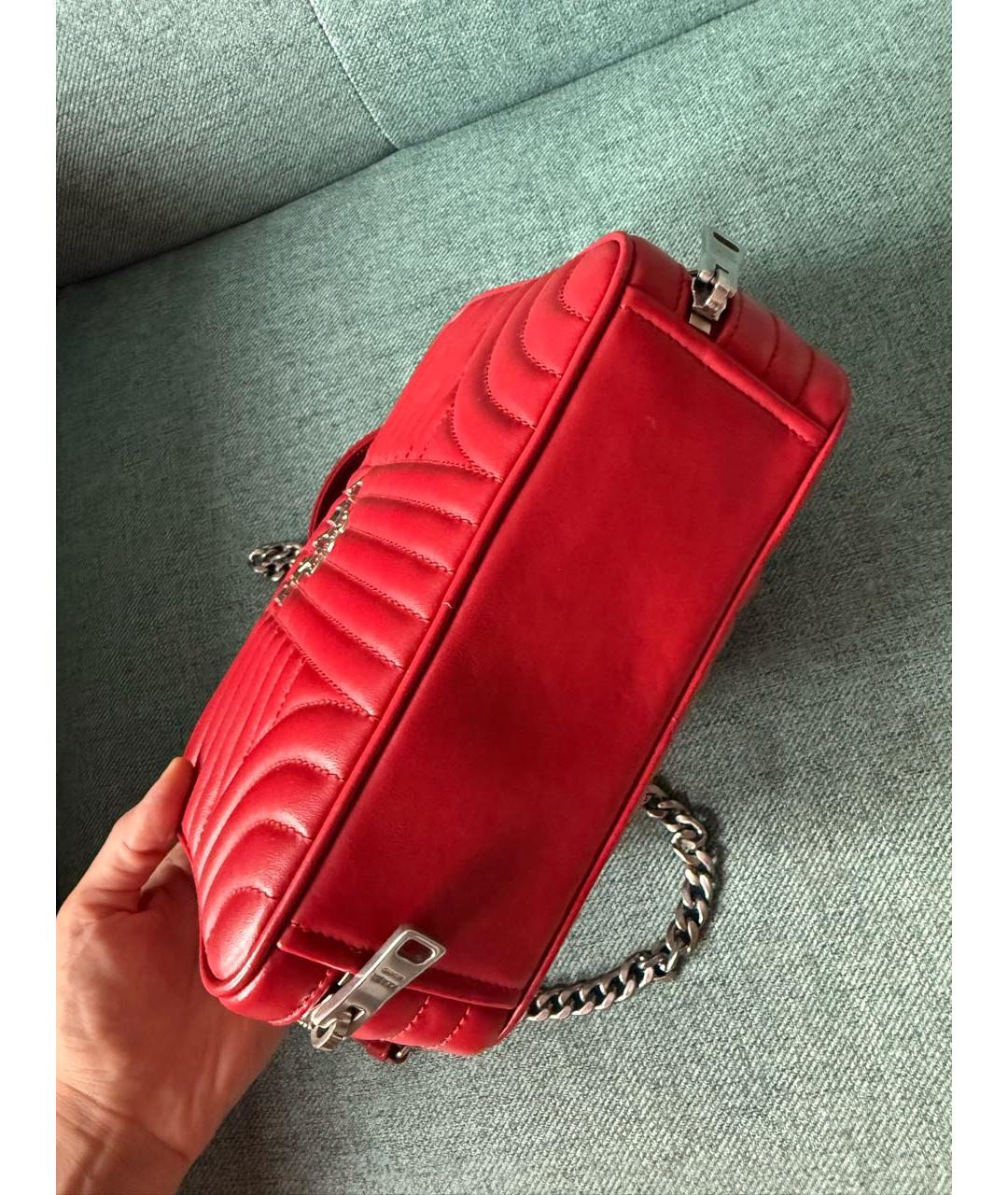 PRADA Красная кожаная сумка через плечо, фото 4