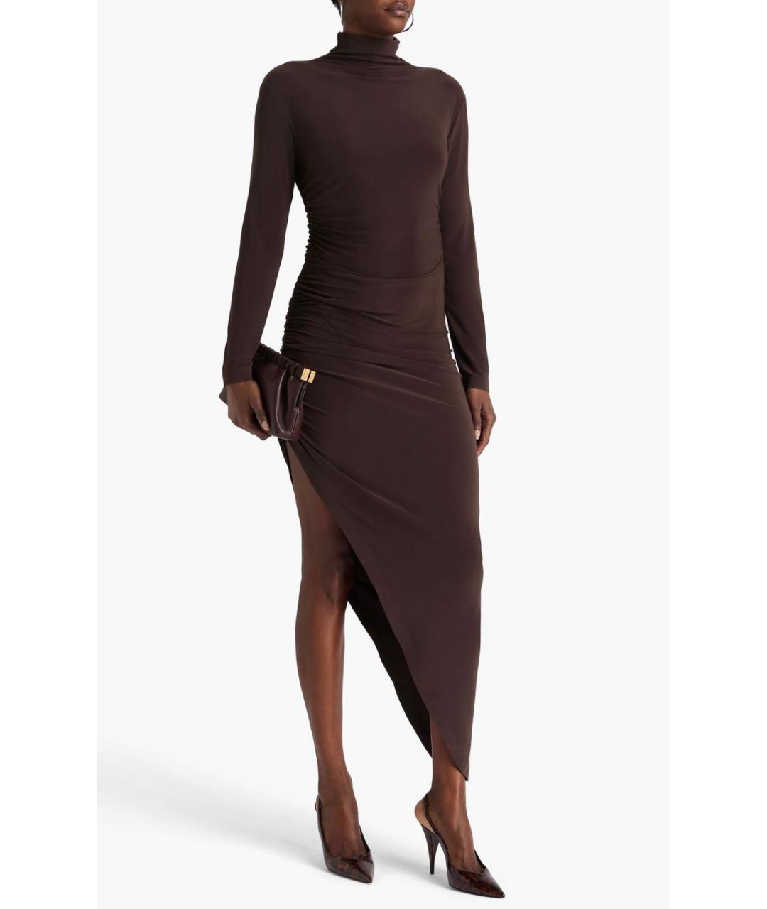 NORMA KAMALI Коричневое коктейльное платье, фото 2