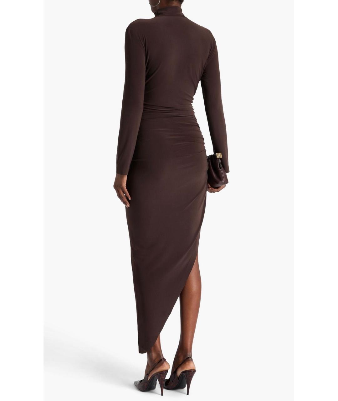 NORMA KAMALI Коричневое коктейльное платье, фото 3