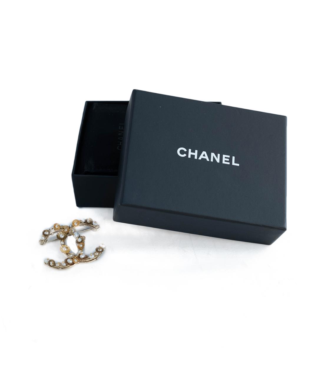 CHANEL Золотая металлическая булавка / брошь, фото 5