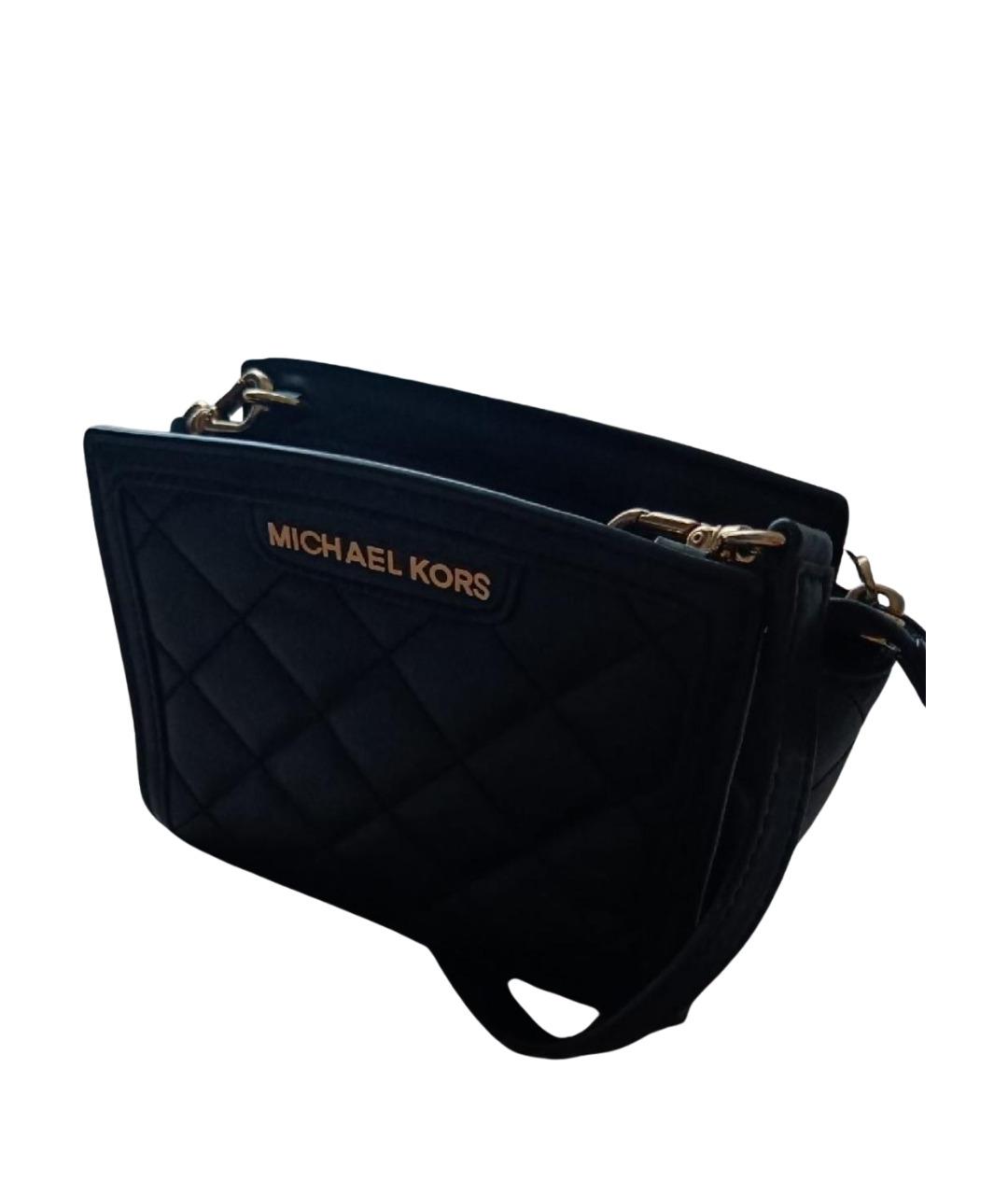 MICHAEL KORS Черная кожаная сумка через плечо, фото 1