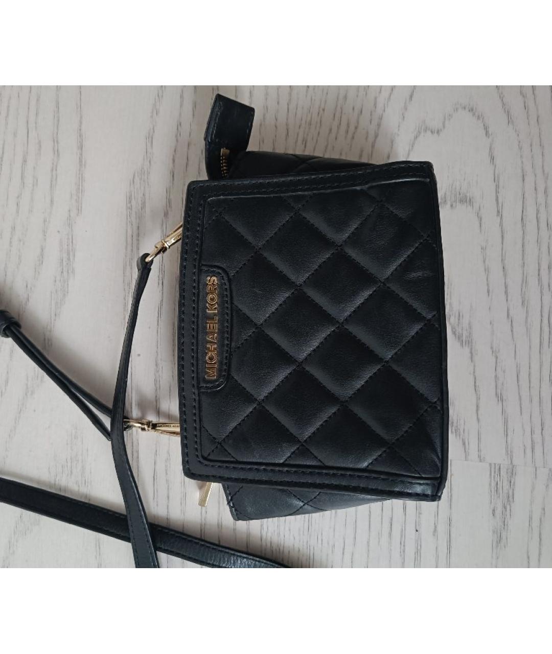 MICHAEL KORS Черная кожаная сумка через плечо, фото 4