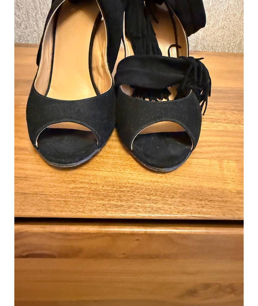 HERMES Черные замшевые босоножки, фото 3