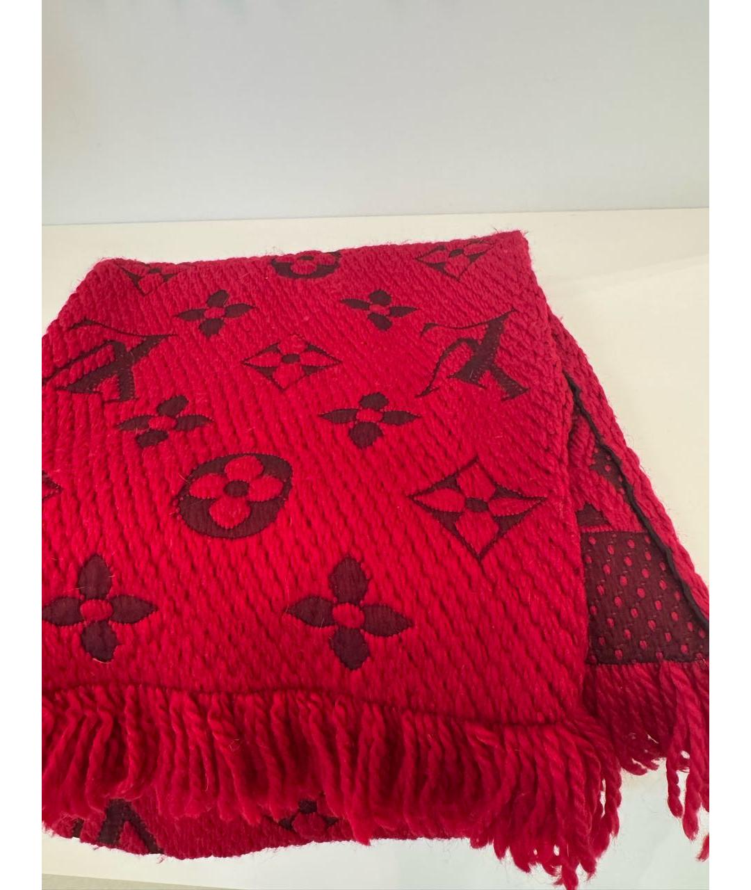 LOUIS VUITTON Красный шерстяной шарф, фото 3