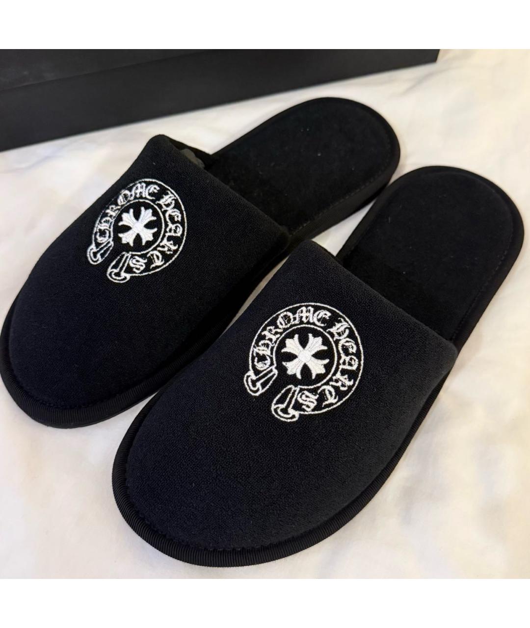 CHROME HEARTS Черные шлепанцы, фото 2