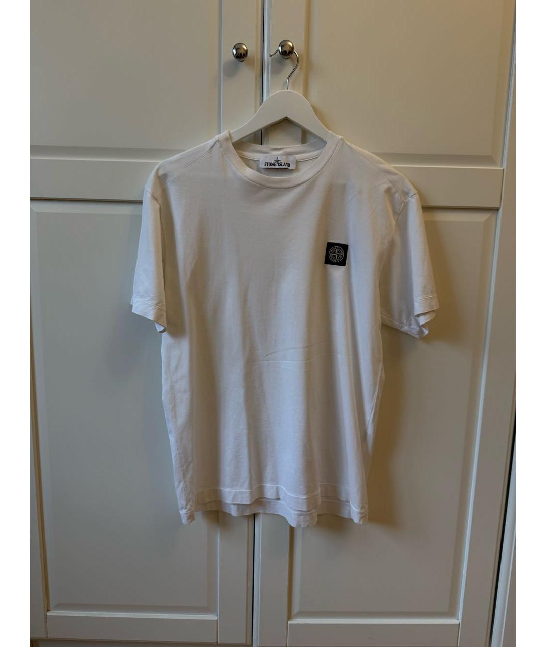 STONE ISLAND Белая хлопковая футболка, фото 3