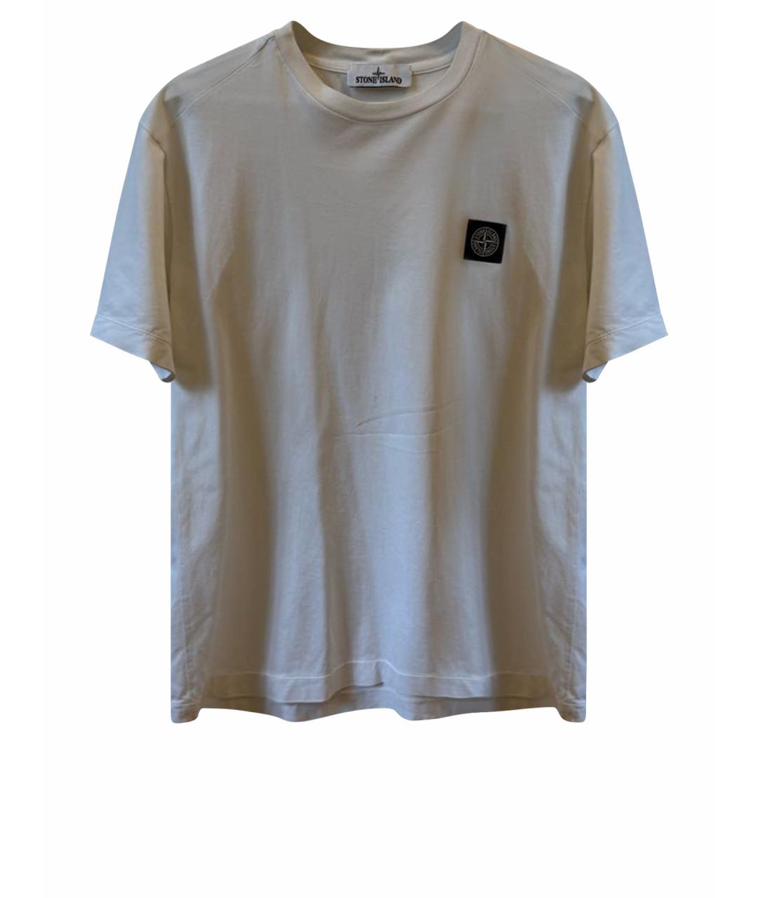 STONE ISLAND Белая хлопковая футболка, фото 1