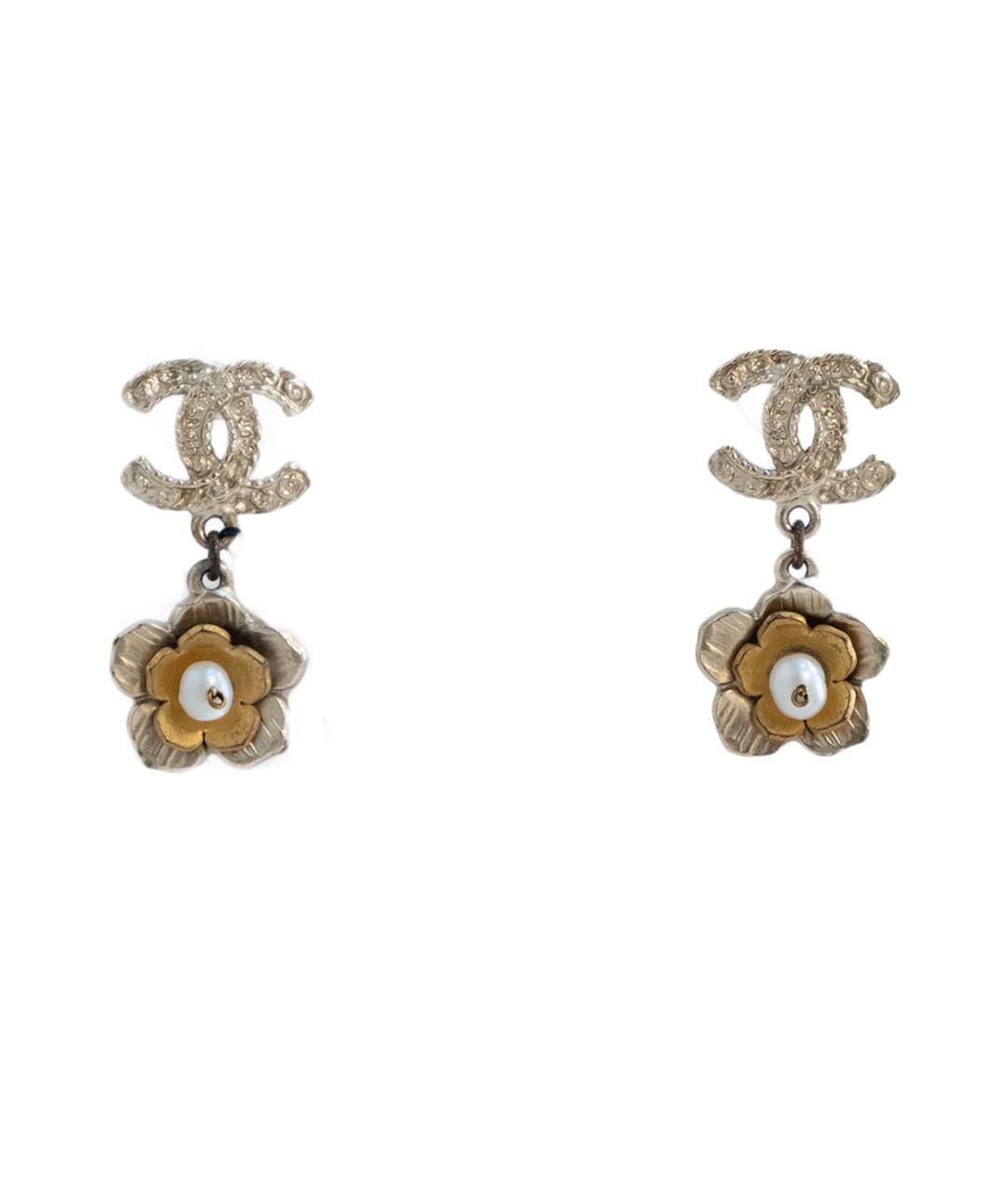 CHANEL Золотые металлические серьги, фото 5