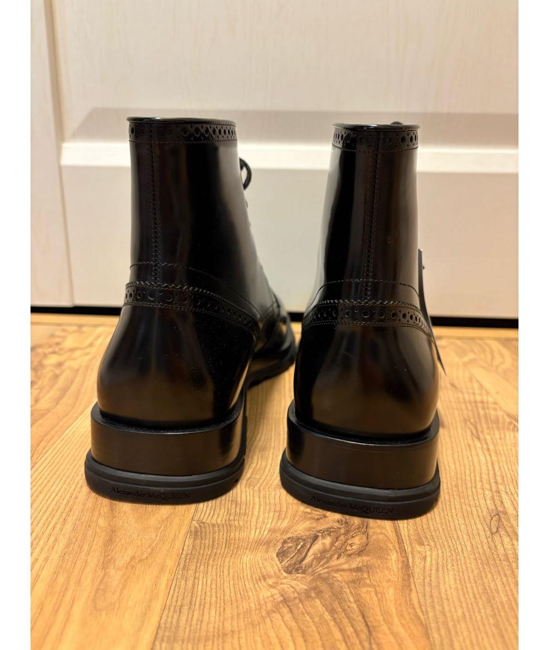 ALEXANDER MCQUEEN Черные кожаные высокие ботинки, фото 5