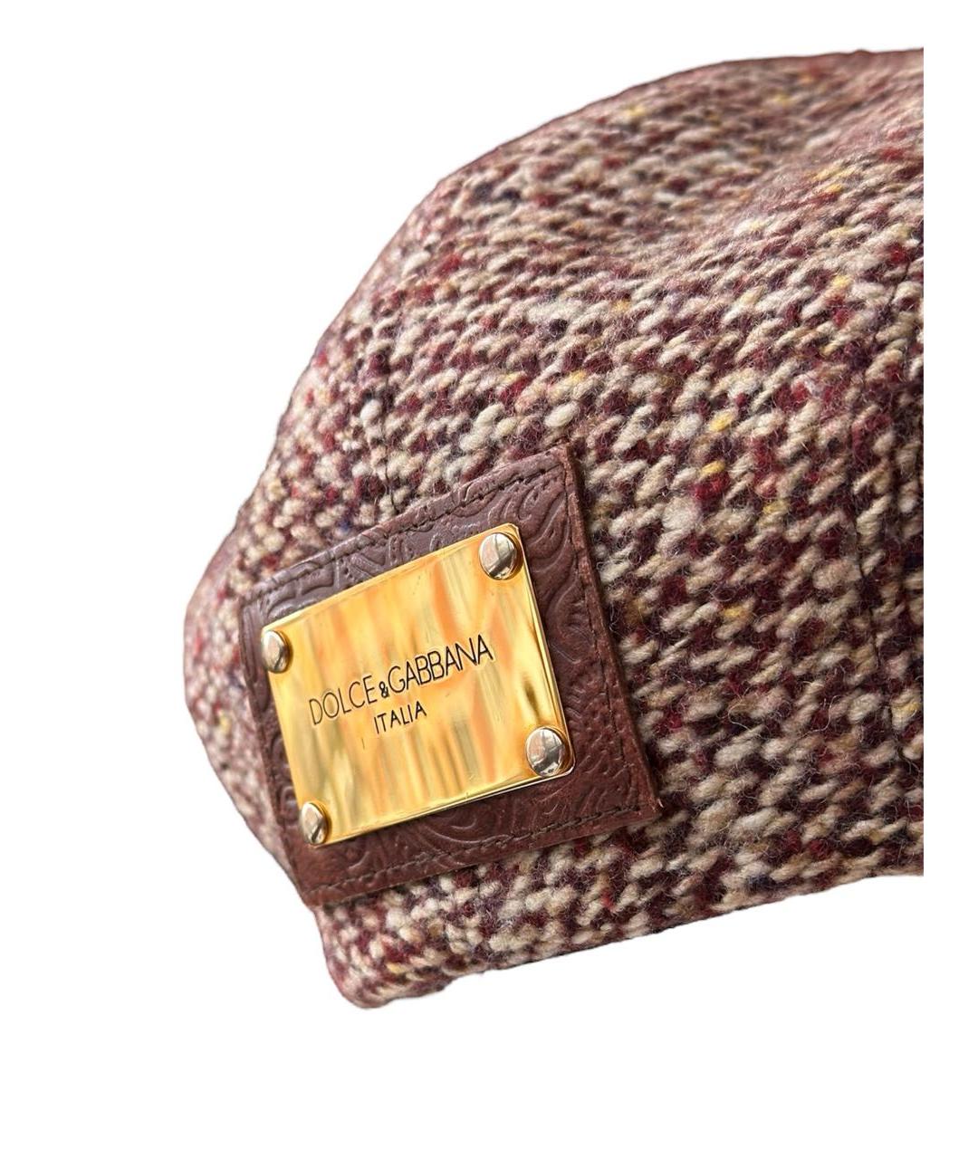 DOLCE&GABBANA Коричневая шерстяная кепка, фото 5