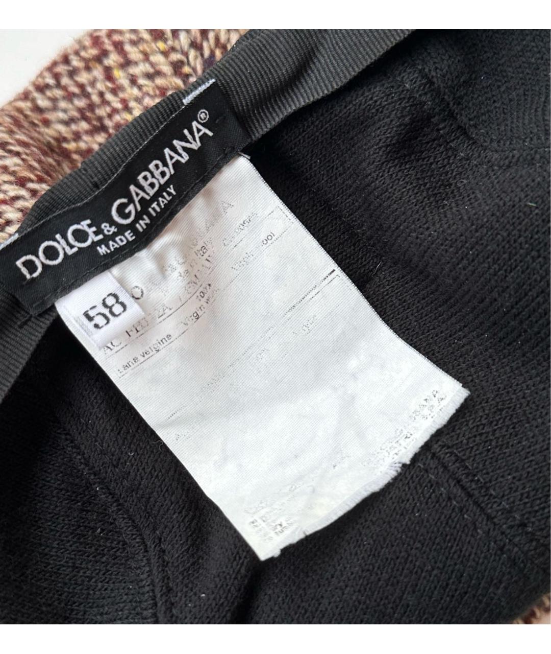 DOLCE&GABBANA Коричневая шерстяная кепка, фото 7