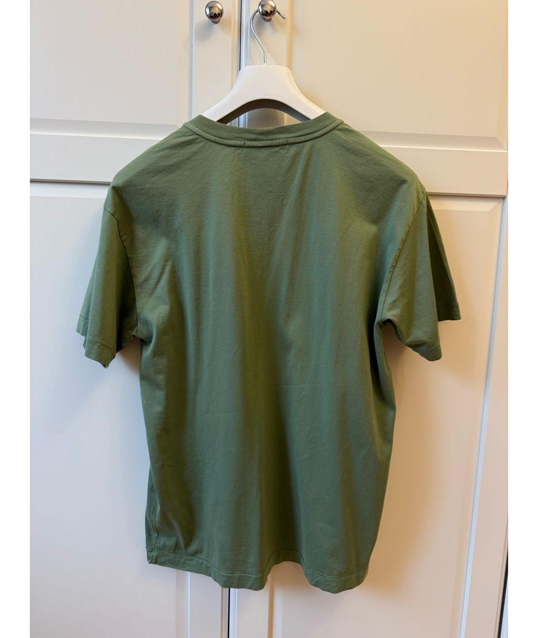 STONE ISLAND Хаки хлопковая футболка, фото 2
