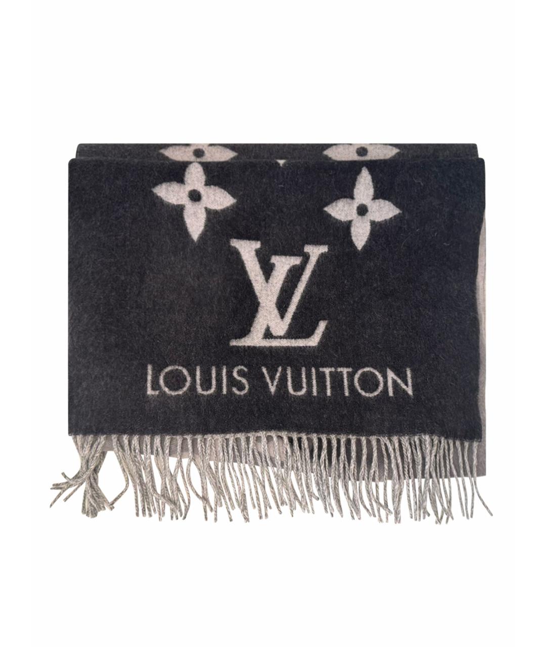 LOUIS VUITTON Серый кашемировый шарф, фото 1