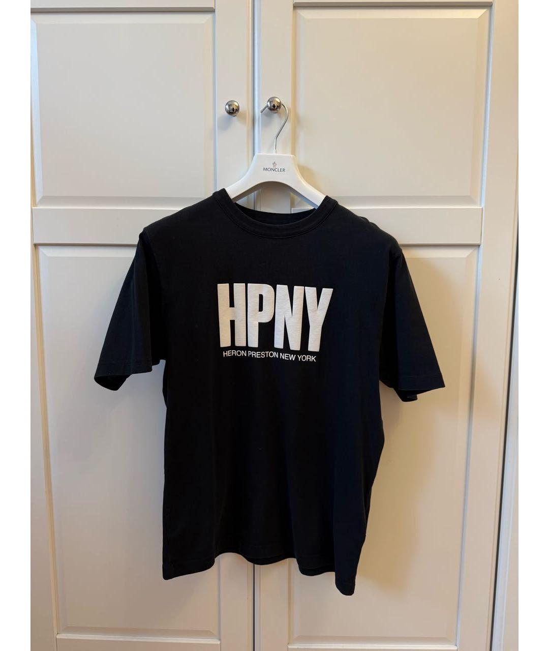 HERON PRESTON Черная хлопковая футболка, фото 2