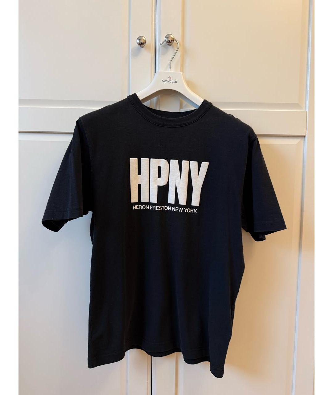 HERON PRESTON Черная хлопковая футболка, фото 4