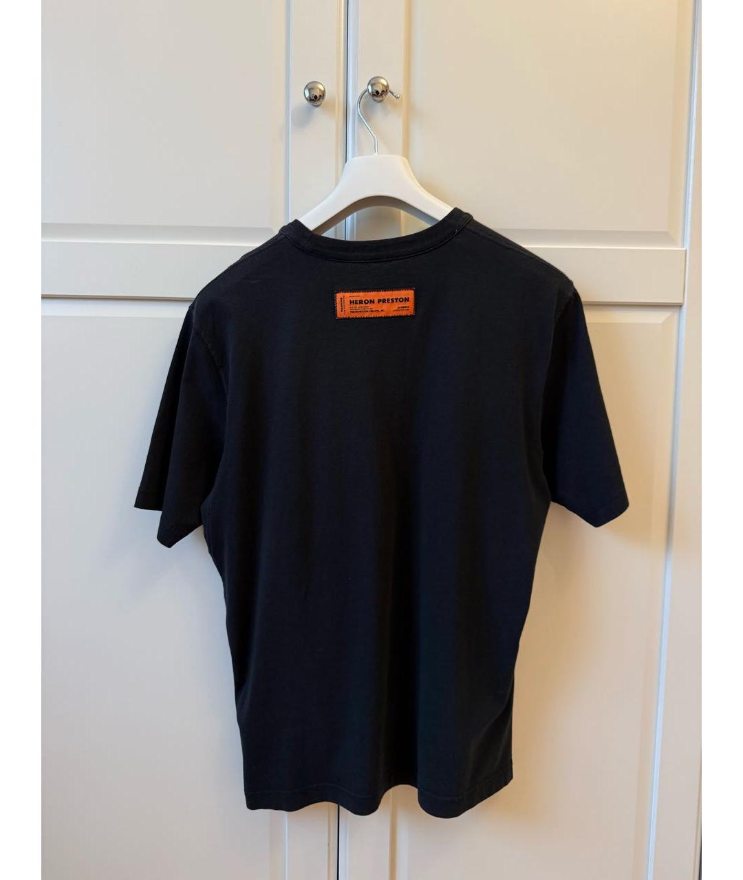 HERON PRESTON Черная хлопковая футболка, фото 3