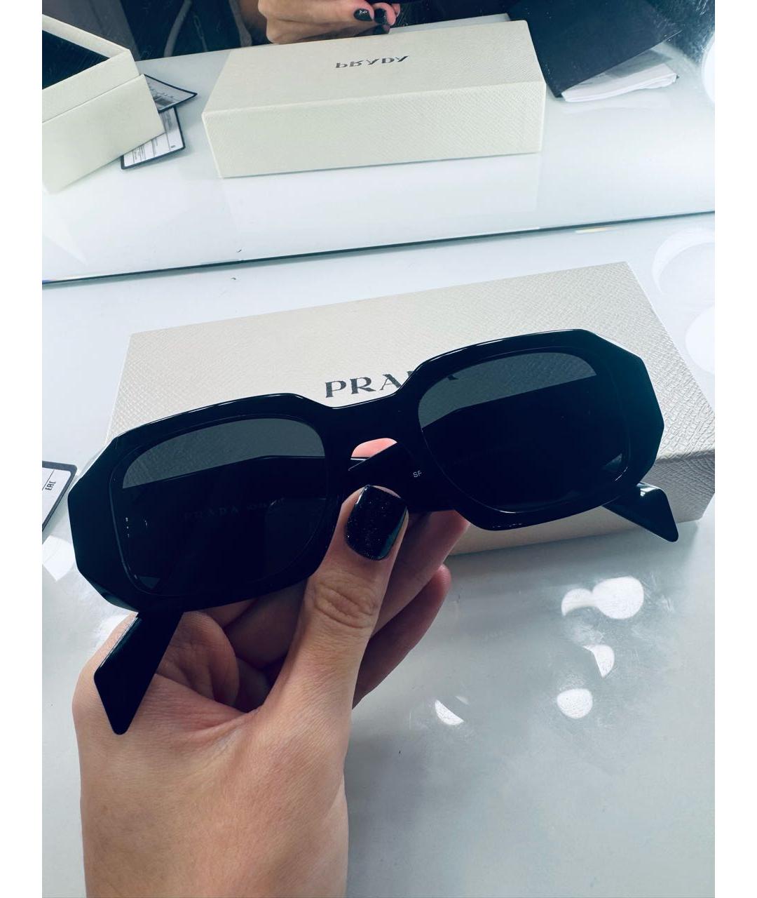 PRADA Черные пластиковые солнцезащитные очки, фото 7