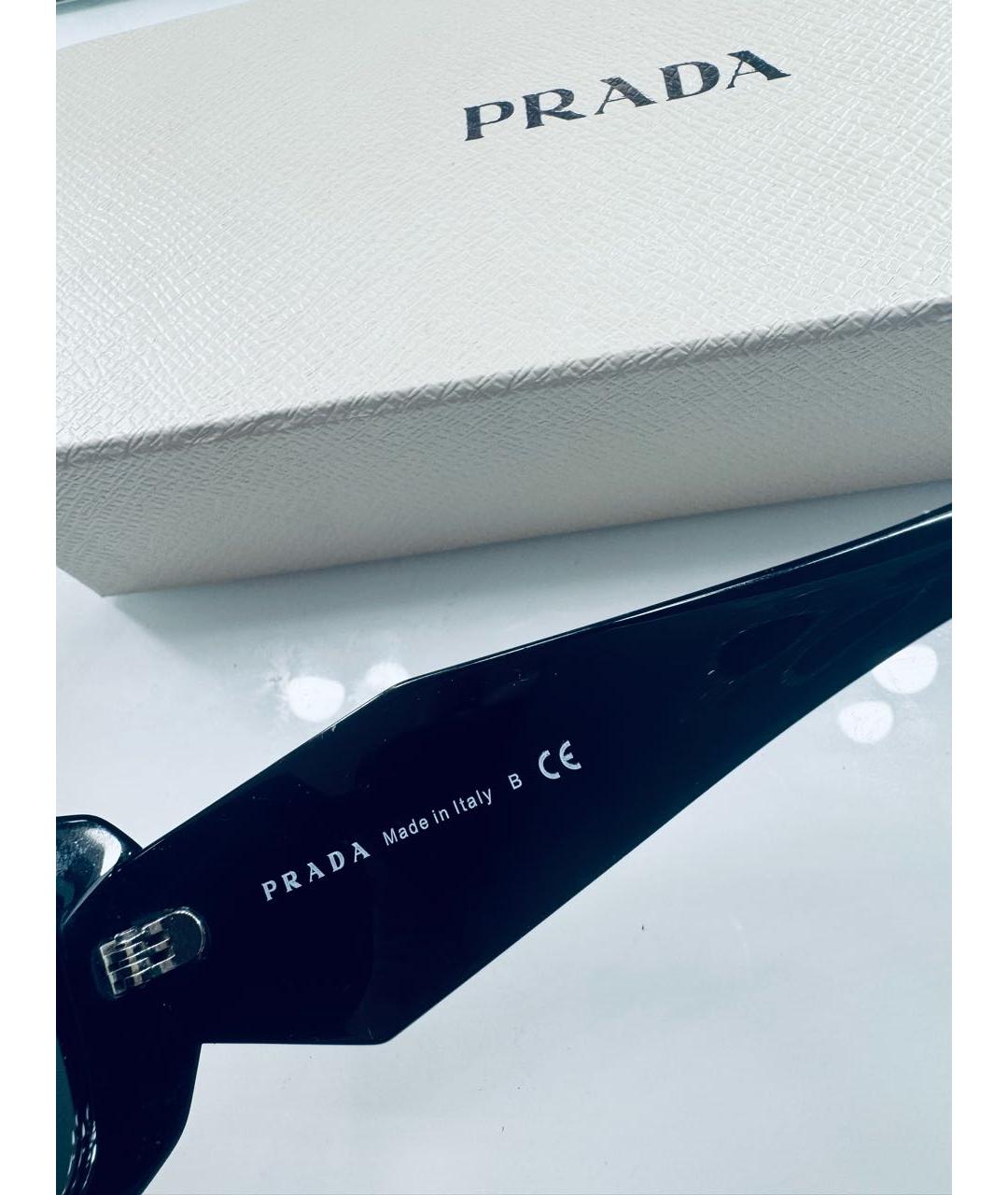 PRADA Черные пластиковые солнцезащитные очки, фото 4