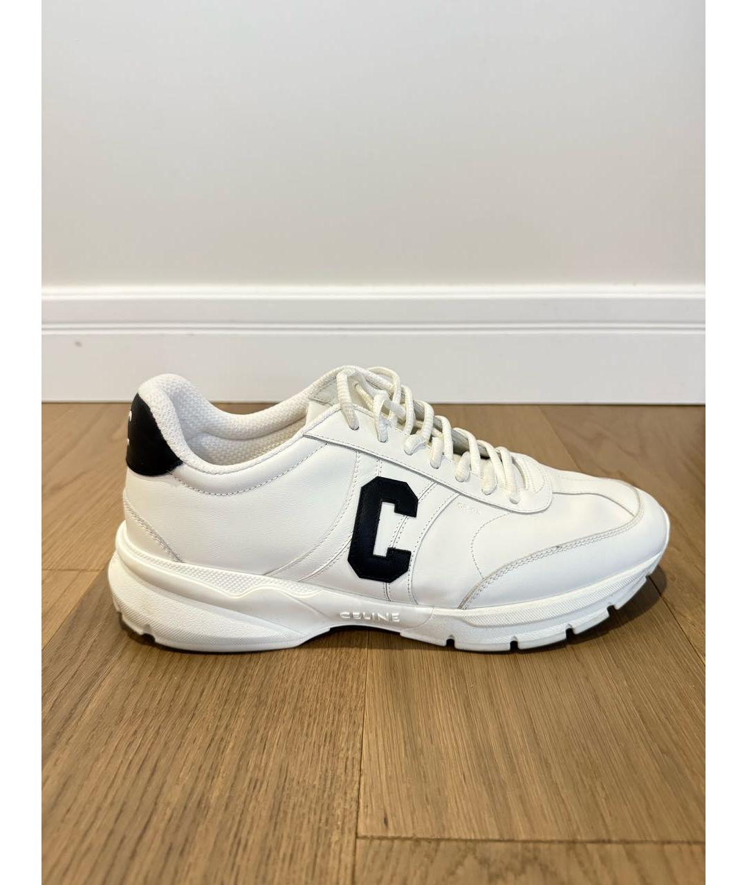 CELINE Белые кожаные кроссовки, фото 7