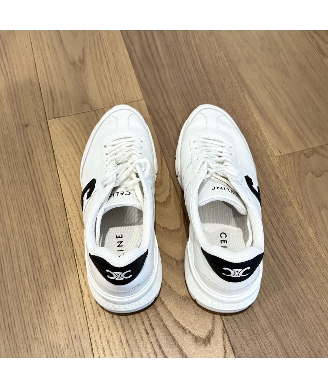 CELINE Белые кожаные кроссовки, фото 3