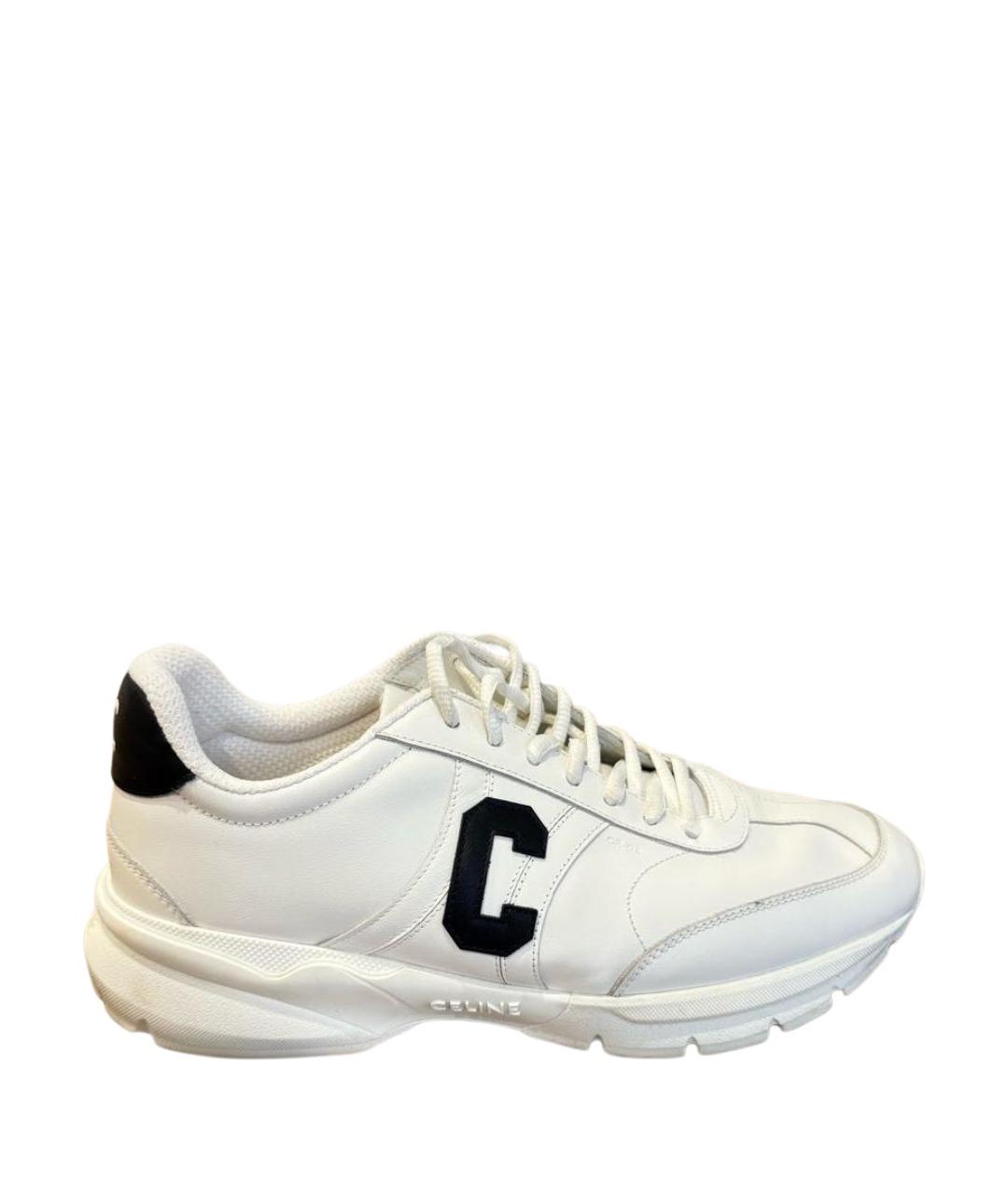 CELINE Белые кожаные кроссовки, фото 1
