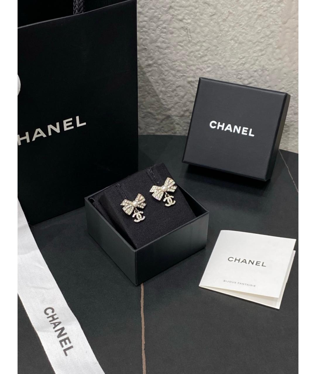 CHANEL Серебряные латунные серьги, фото 2