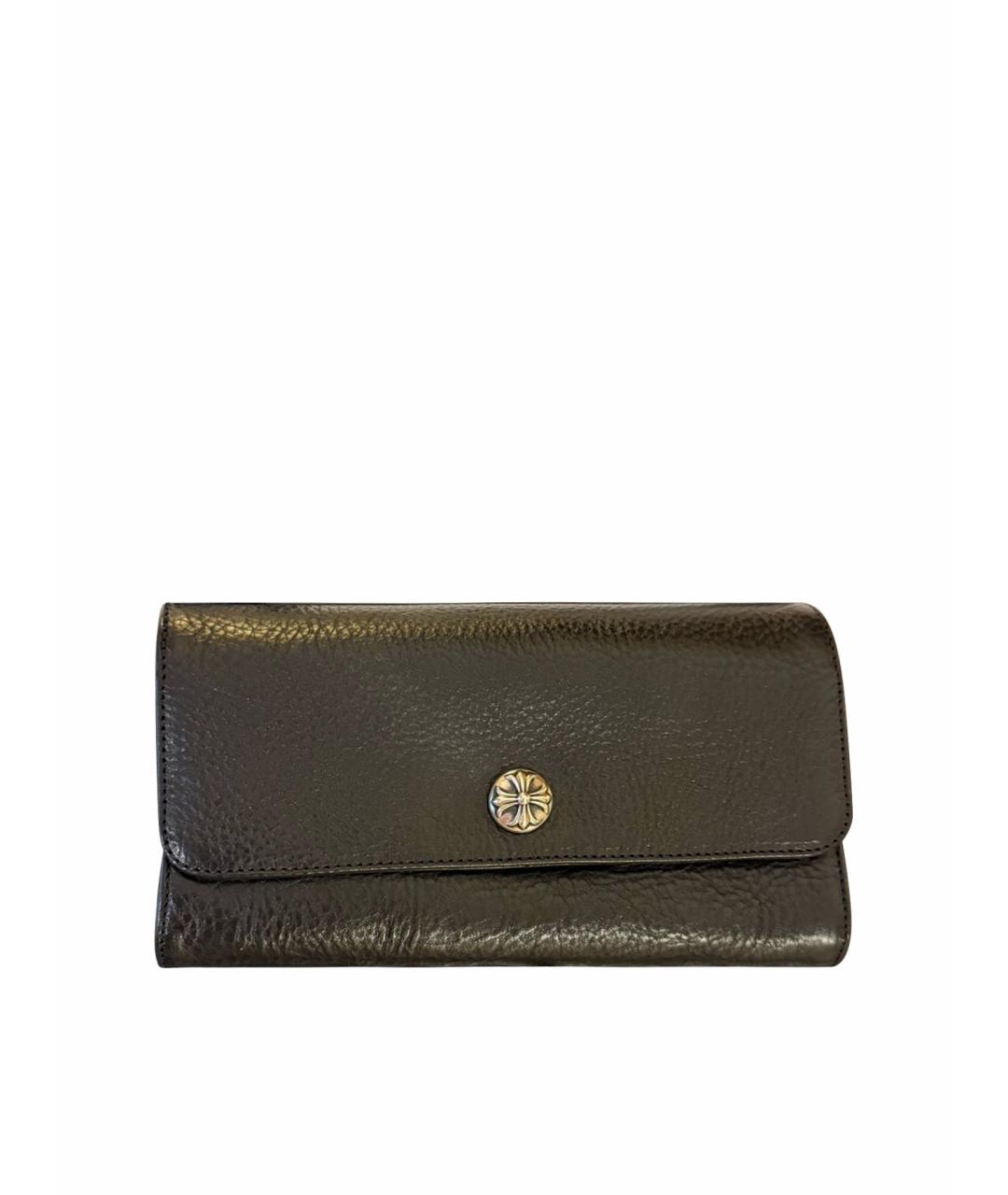 CHROME HEARTS Черный кожаный кошелек, фото 1