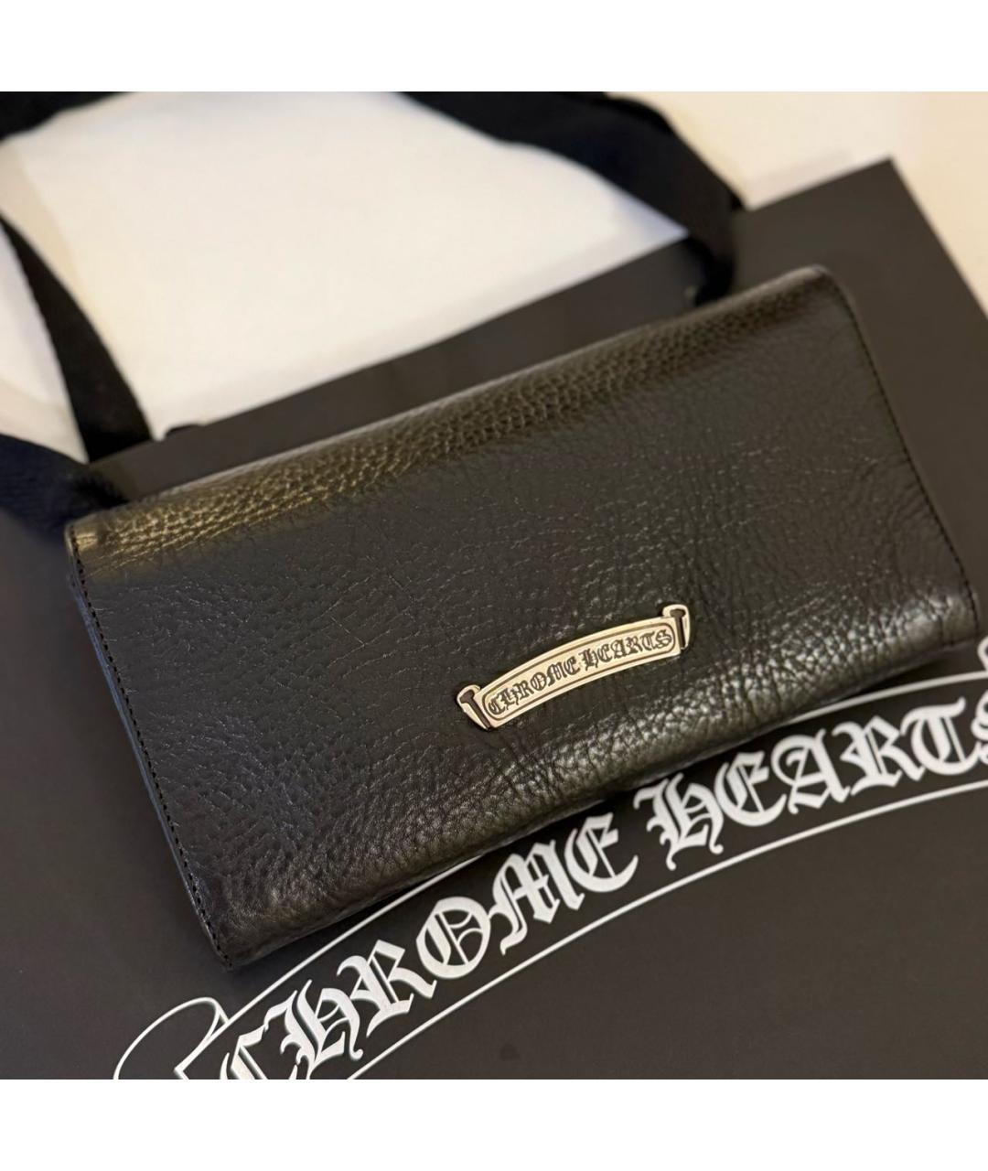CHROME HEARTS Черный кожаный кошелек, фото 3