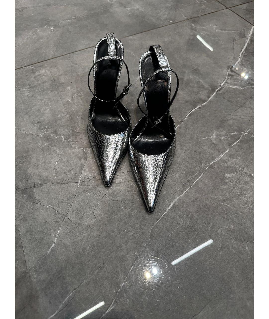 BY FAR Серебряные кожаные туфли, фото 3