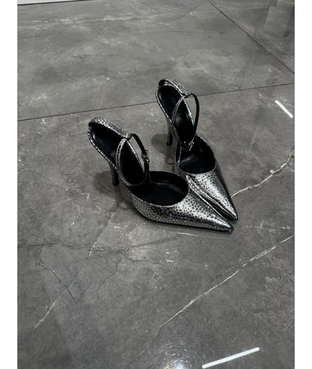 BY FAR Серебряные кожаные туфли, фото 2