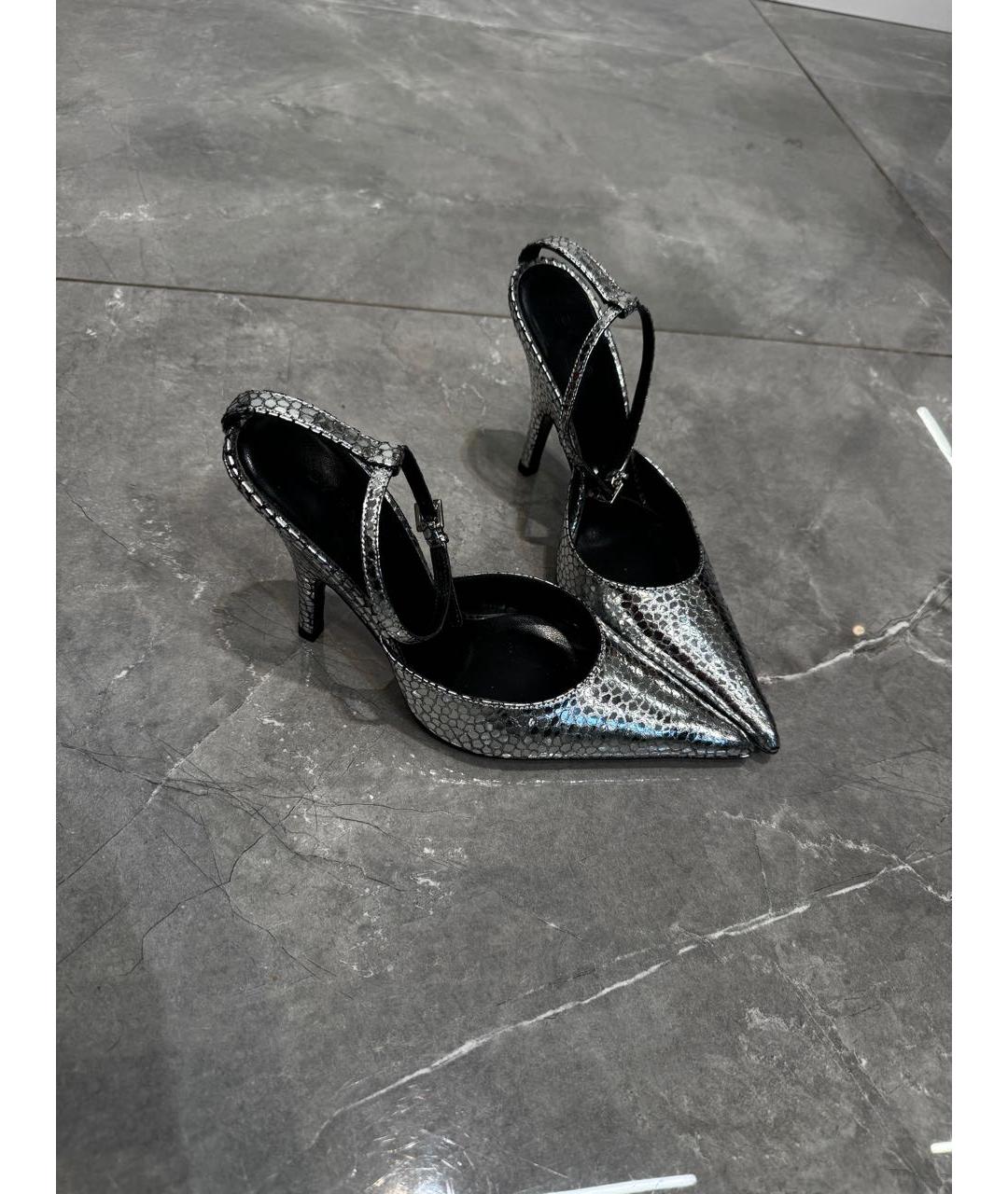 BY FAR Серебряные кожаные туфли, фото 4