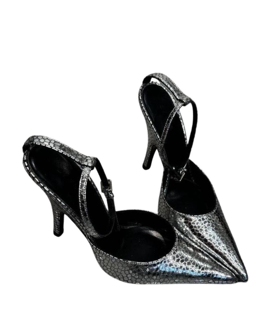 BY FAR Серебряные кожаные туфли, фото 5