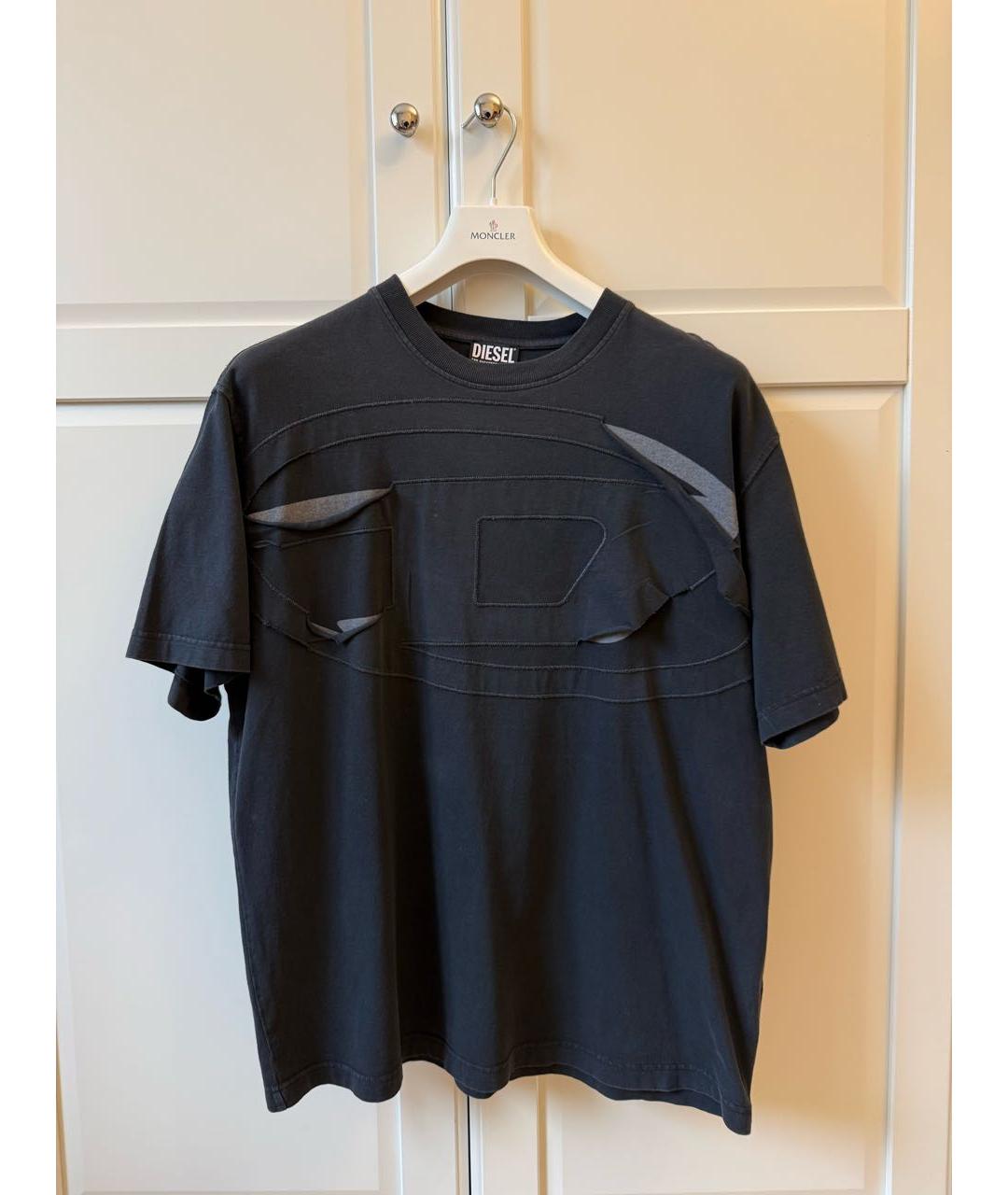 DIESEL Черная хлопковая футболка, фото 3