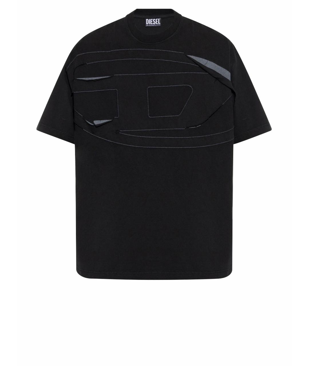 DIESEL Черная хлопковая футболка, фото 1