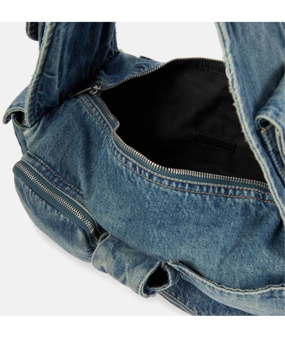 BALENCIAGA Синяя тканевая сумка через плечо, фото 3