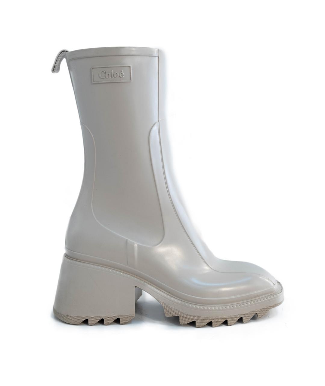 CHLOE Бежевые резиновые ботильоны, фото 6
