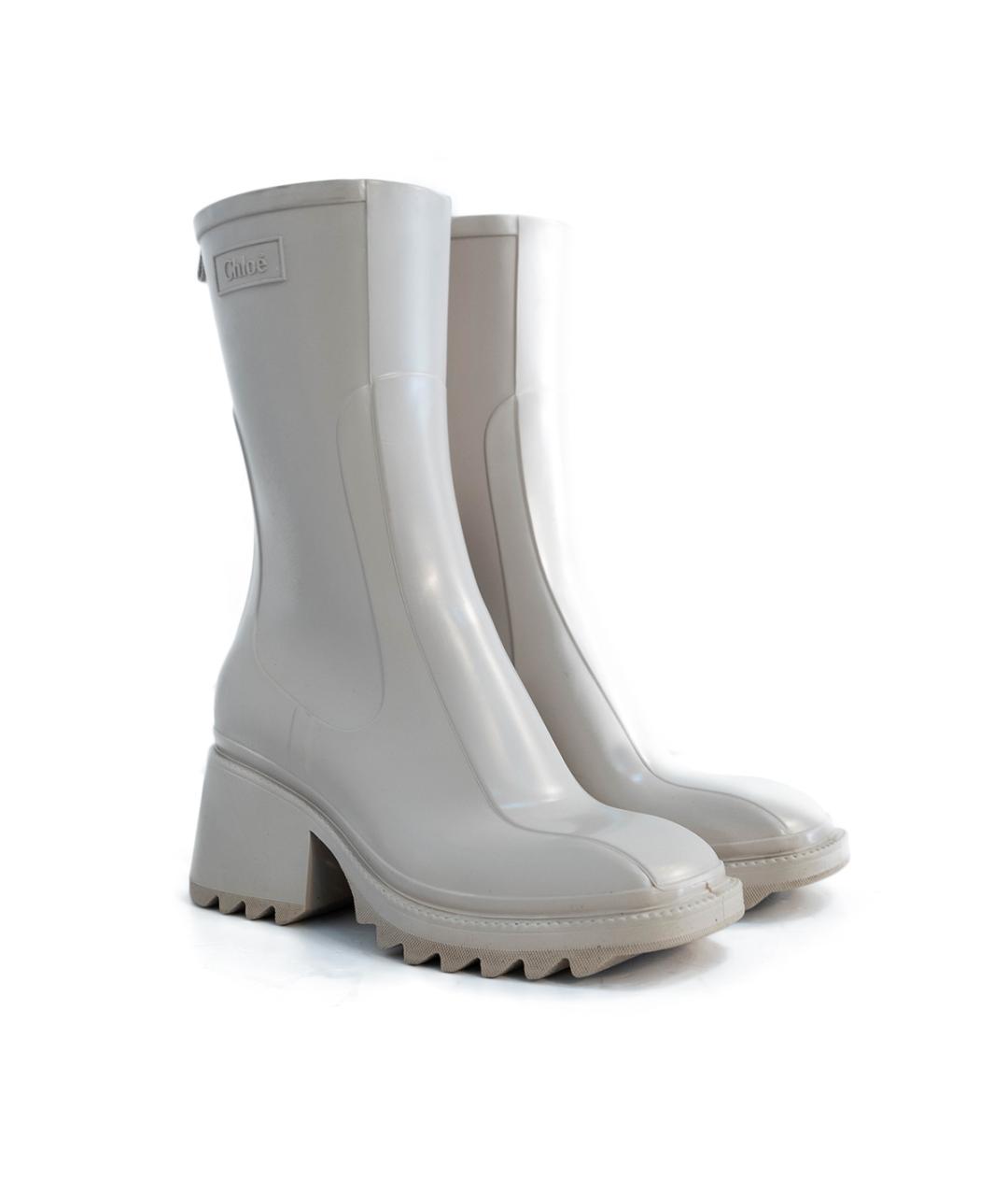 CHLOE Бежевые резиновые ботильоны, фото 2