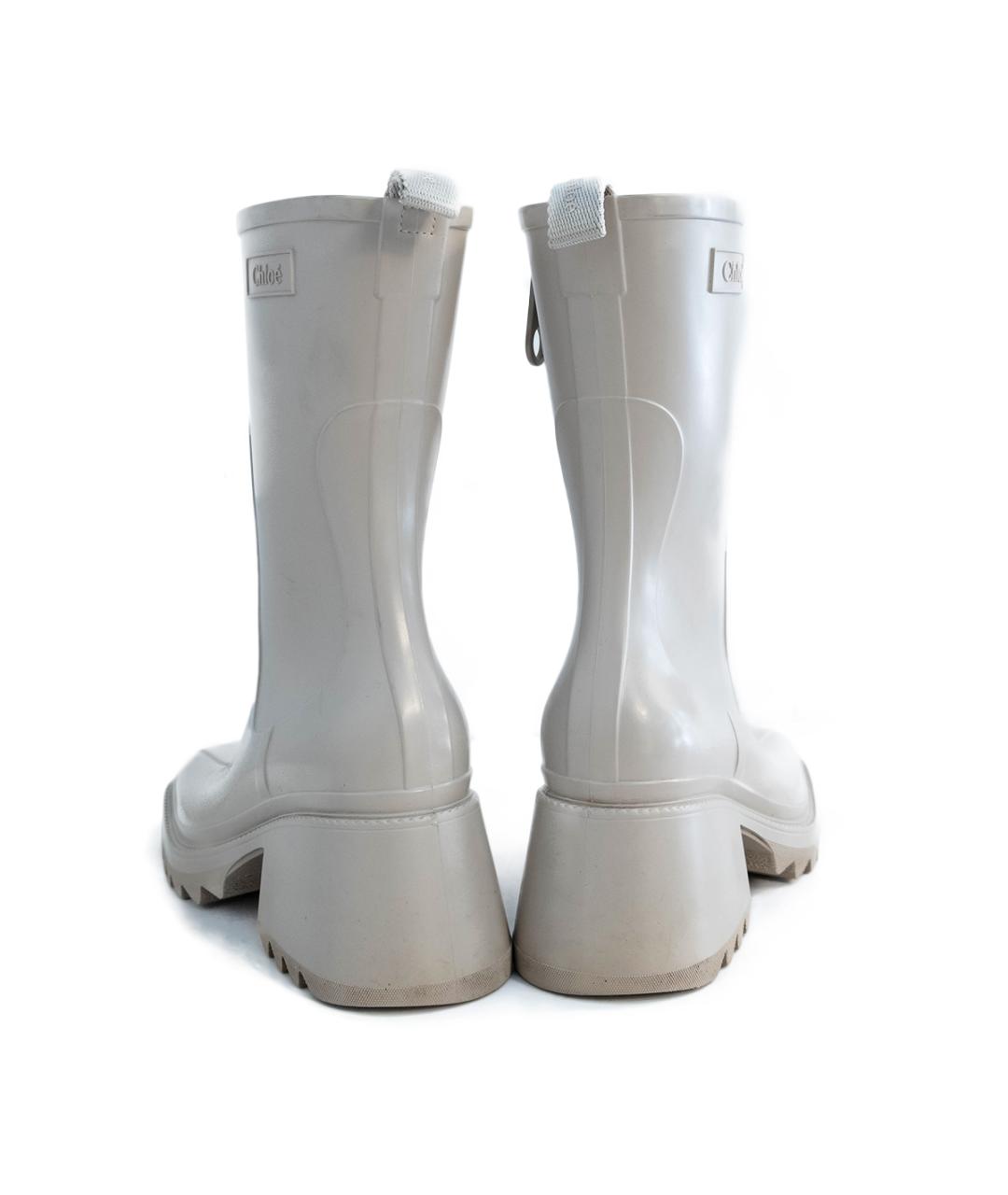 CHLOE Бежевые резиновые ботильоны, фото 5