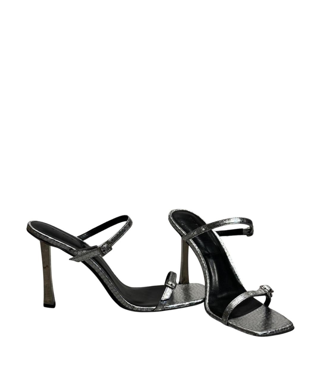 BY FAR Серебряные кожаные туфли, фото 5