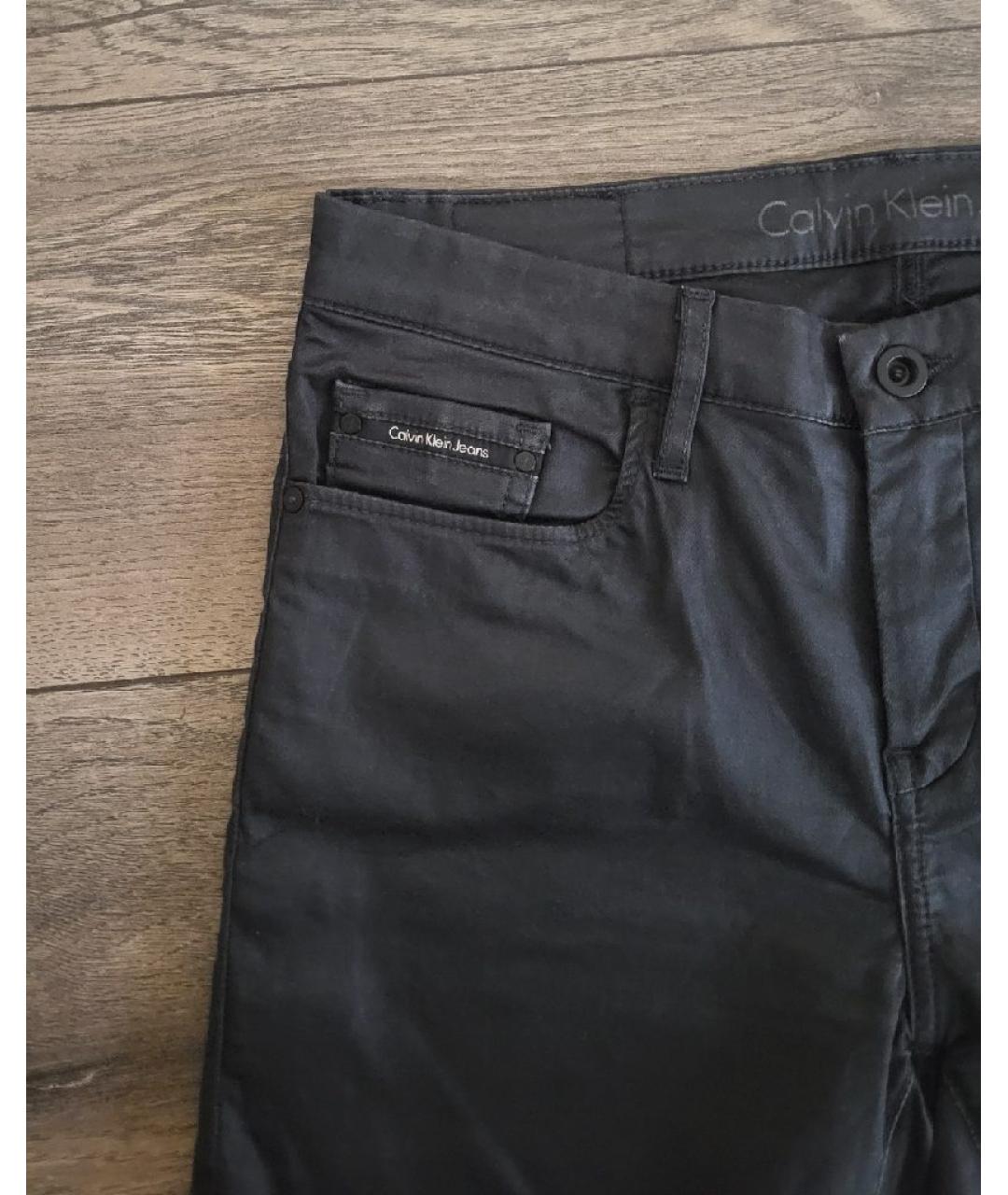 CALVIN KLEIN Черные хлопковые джинсы слим, фото 4