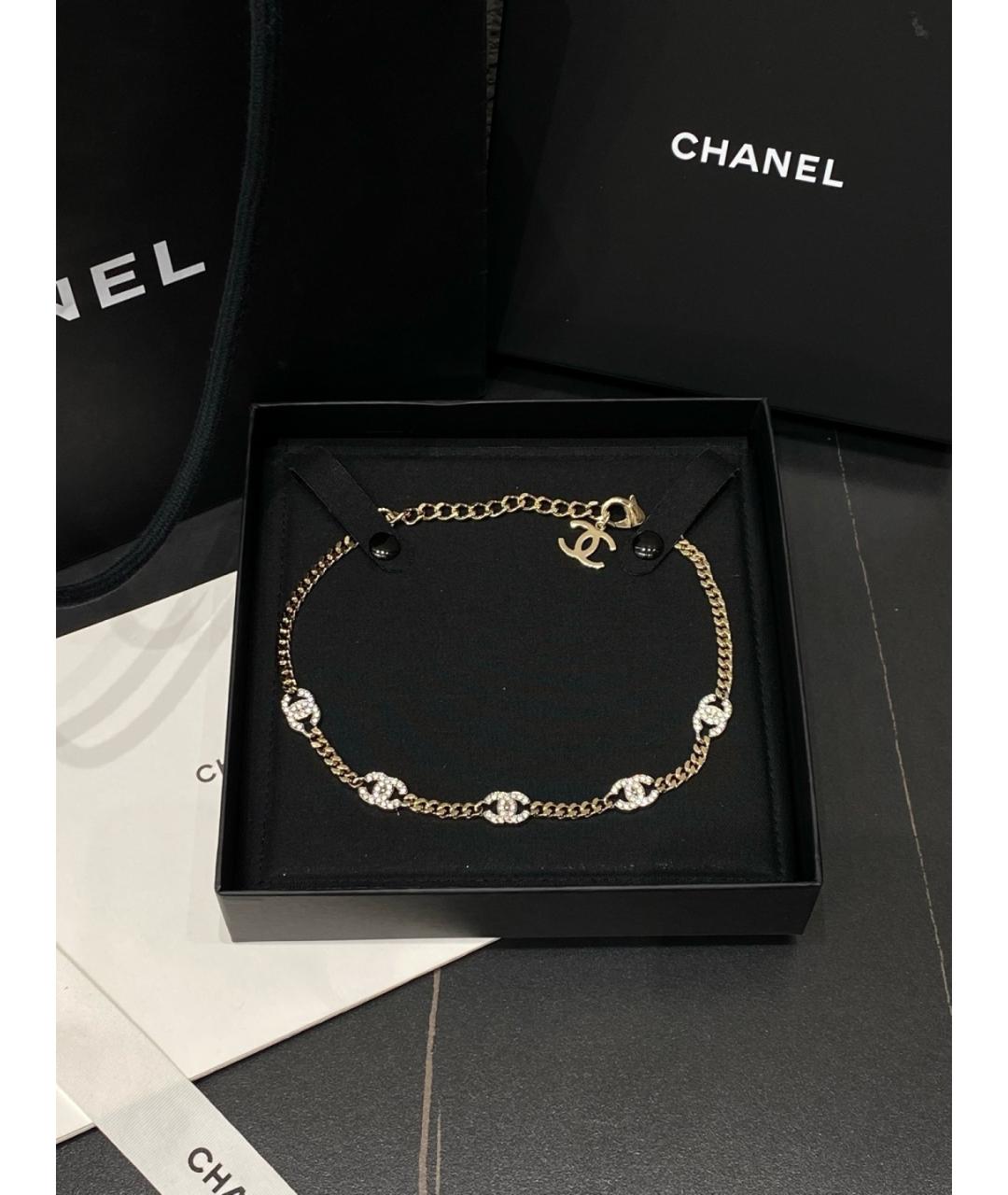 CHANEL Золотое металлическое колье, фото 7