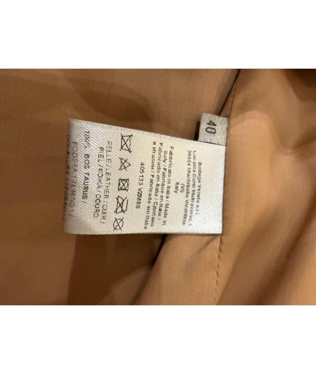 BOTTEGA VENETA Бежевая кожаная куртка, фото 7