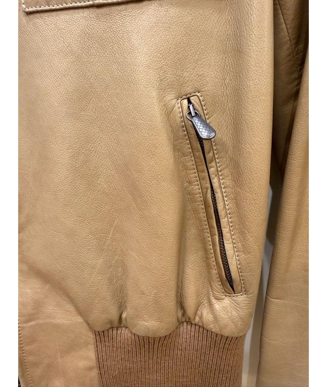 BOTTEGA VENETA Бежевая кожаная куртка, фото 8