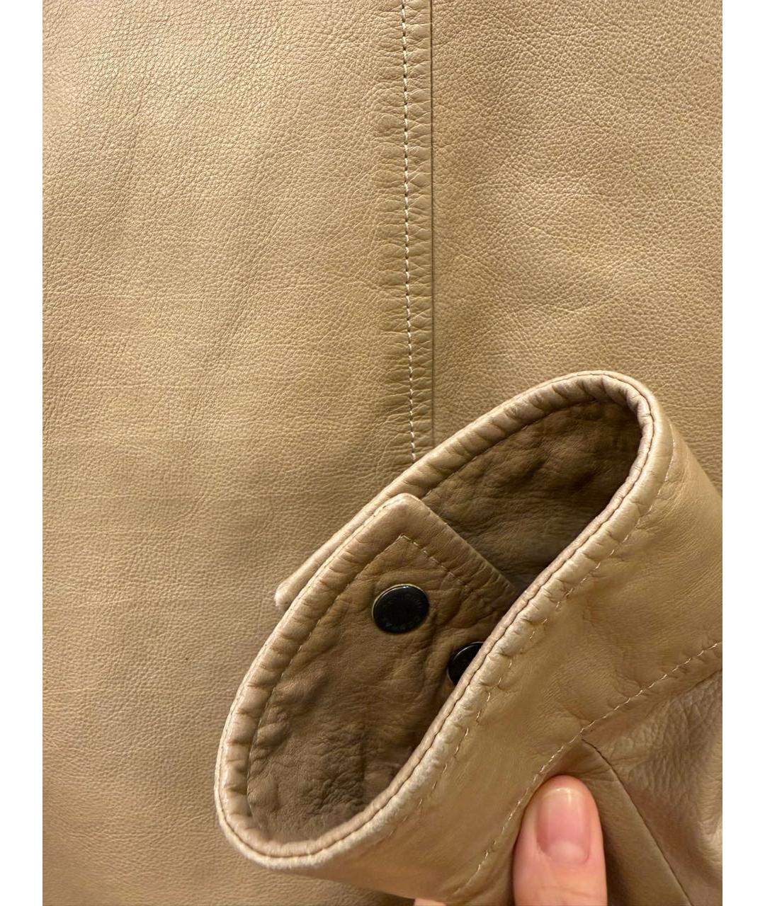 BOTTEGA VENETA Бежевая кожаная куртка, фото 6