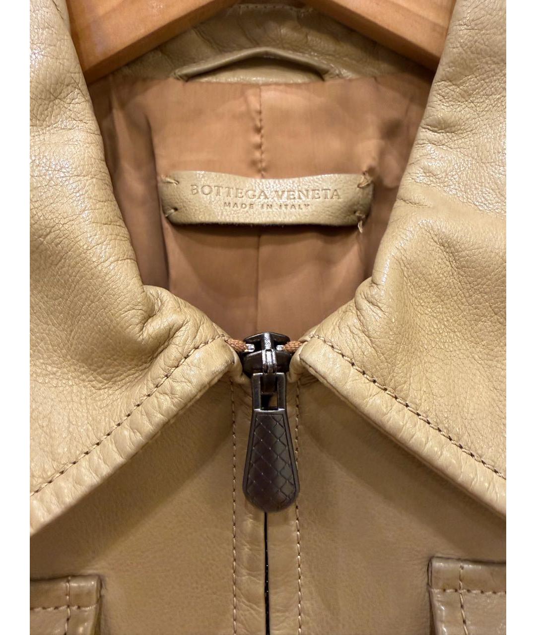 BOTTEGA VENETA Бежевая кожаная куртка, фото 4