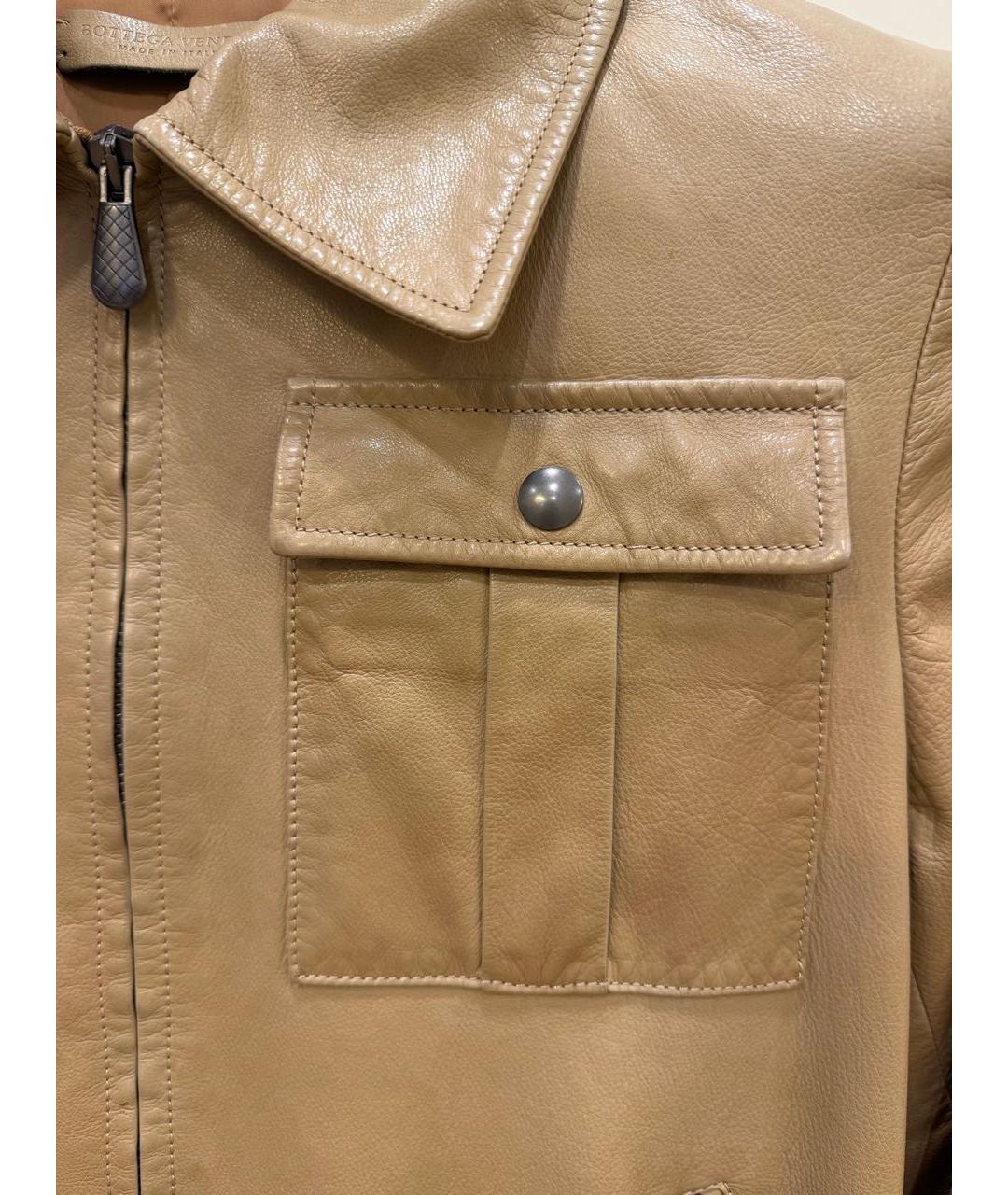BOTTEGA VENETA Бежевая кожаная куртка, фото 5