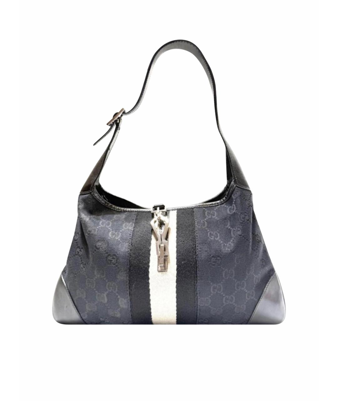 GUCCI Черная тканевая сумка тоут, фото 1