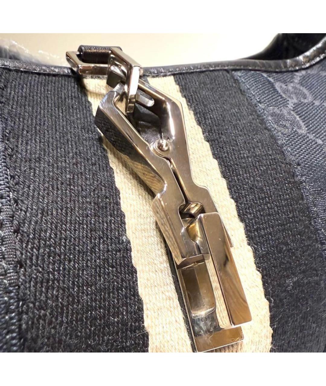 GUCCI Черная тканевая сумка тоут, фото 4