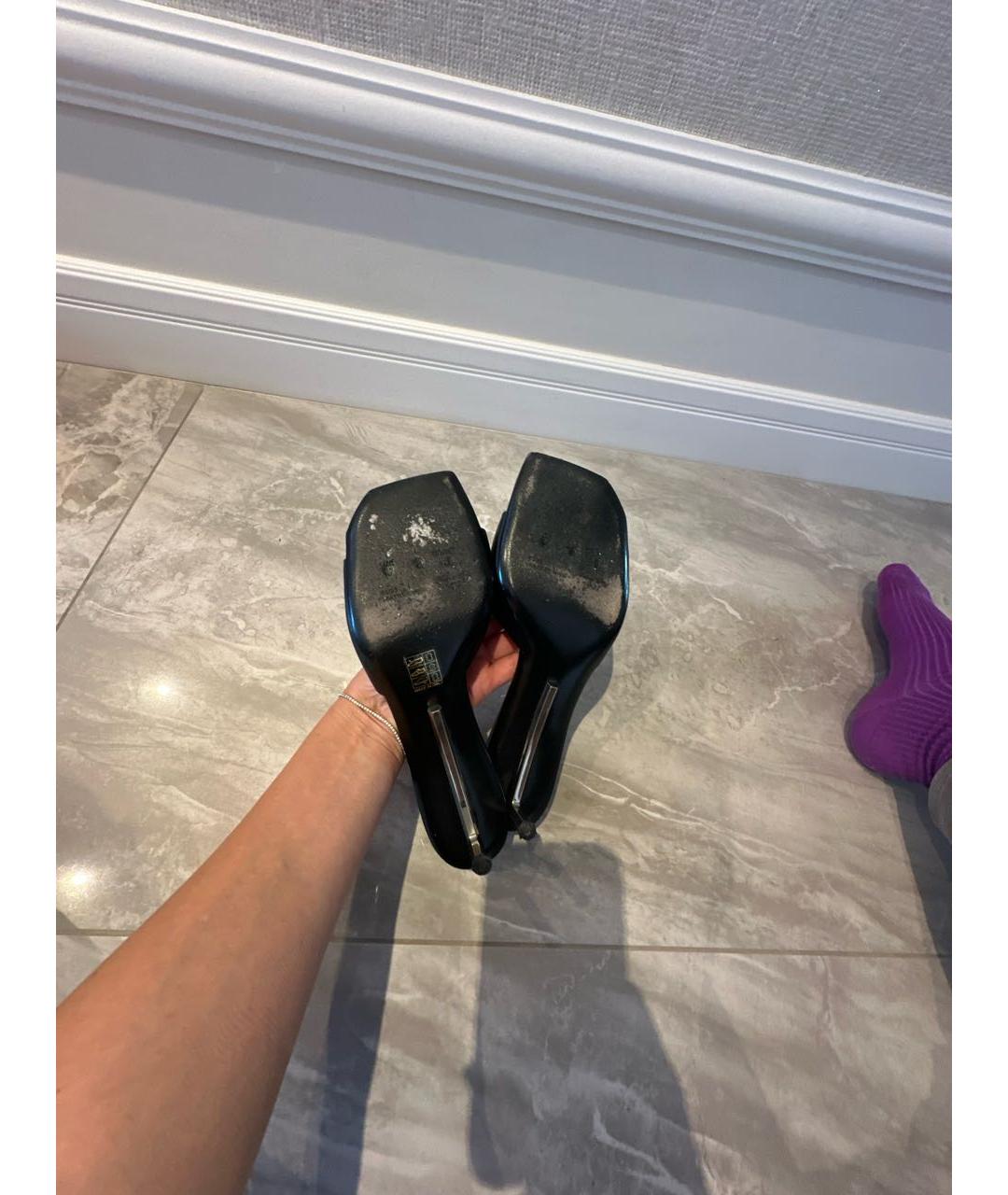 OFF-WHITE Черные кожаные босоножки, фото 6