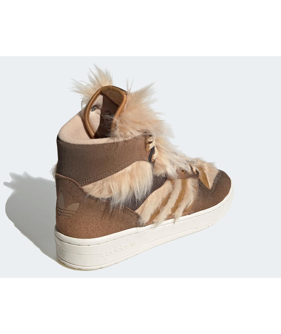 ADIDAS Коричневые замшевые высокие кроссовки / кеды, фото 5